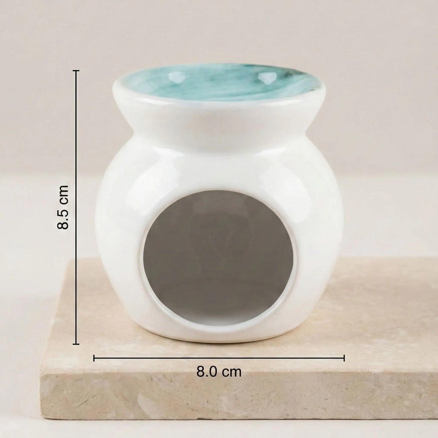 Tealight mum ile aktive edilen özel fırınlanmış el işçiliği aromaterapi buhurdanlığı