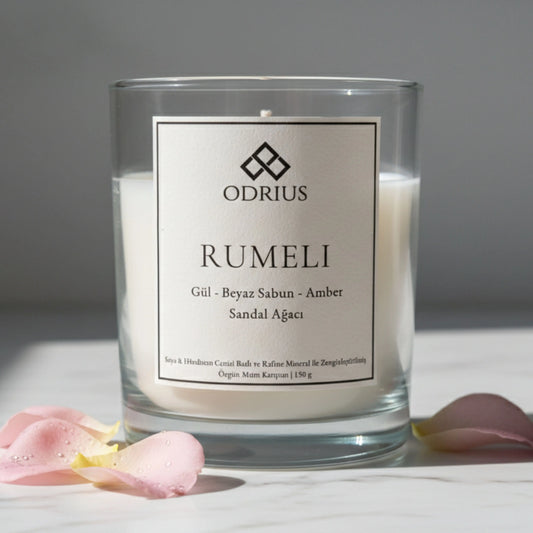 RUMELI | Gül ve Sandal Ağacı Kokulu Mum - Soya Blend