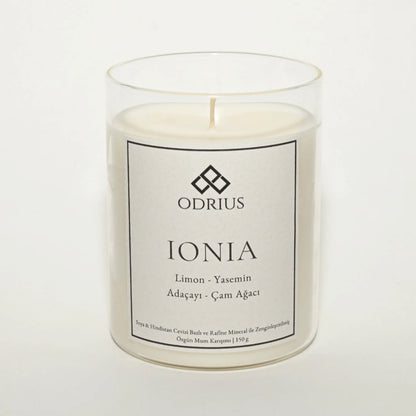 IONIA limon adacayi kokulu mum dekoratif gorunum - ferahlatici ve canlandirici