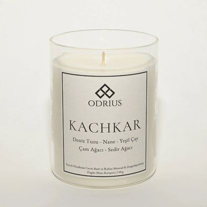 KACHKAR cam sedir kokulu mum dekoratif gorunum - doga ve orman atmosferi