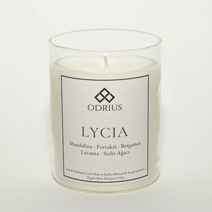 LYCIA mandalina lavanta kokulu mum dekoratif gorunum - canlandirici ve sakinlestirici