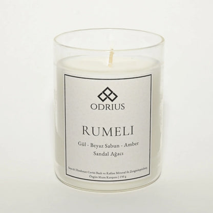 RUMELI gul sandal agaci kokulu mum dekoratif gorunum - nostaljik ve zarif atmosfer