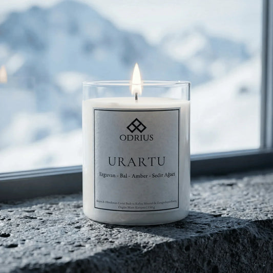 URARTU amber erguvan kokulu mum - el yapimi soya blend 150g - ODRIUS Dogu Anadolu koleksiyonu