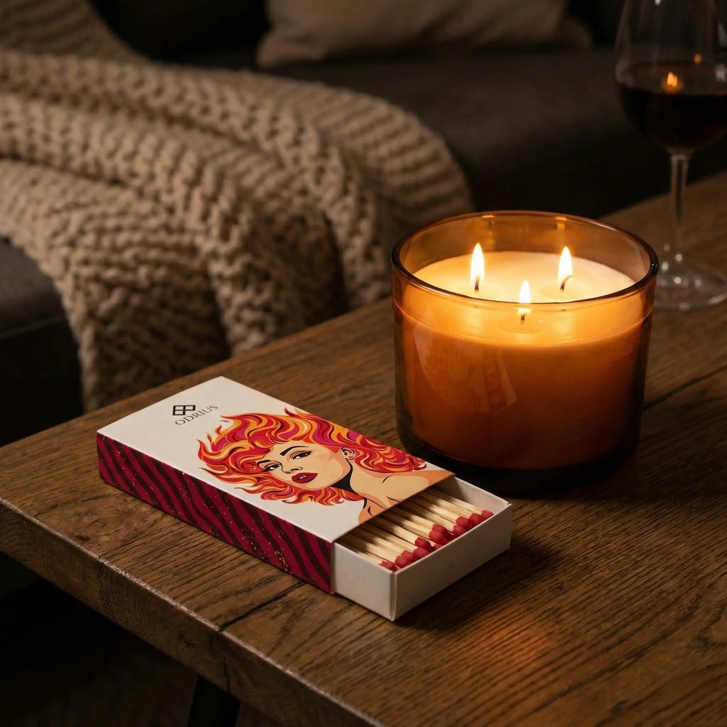 Özel Tasarım Uzun Mum ve Şömine Kibriti | Odrius Signature Design: FEMME