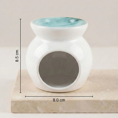 Tealight mum ile aktive edilen özel fırınlanmış el işçiliği aromaterapi buhurdanlığı