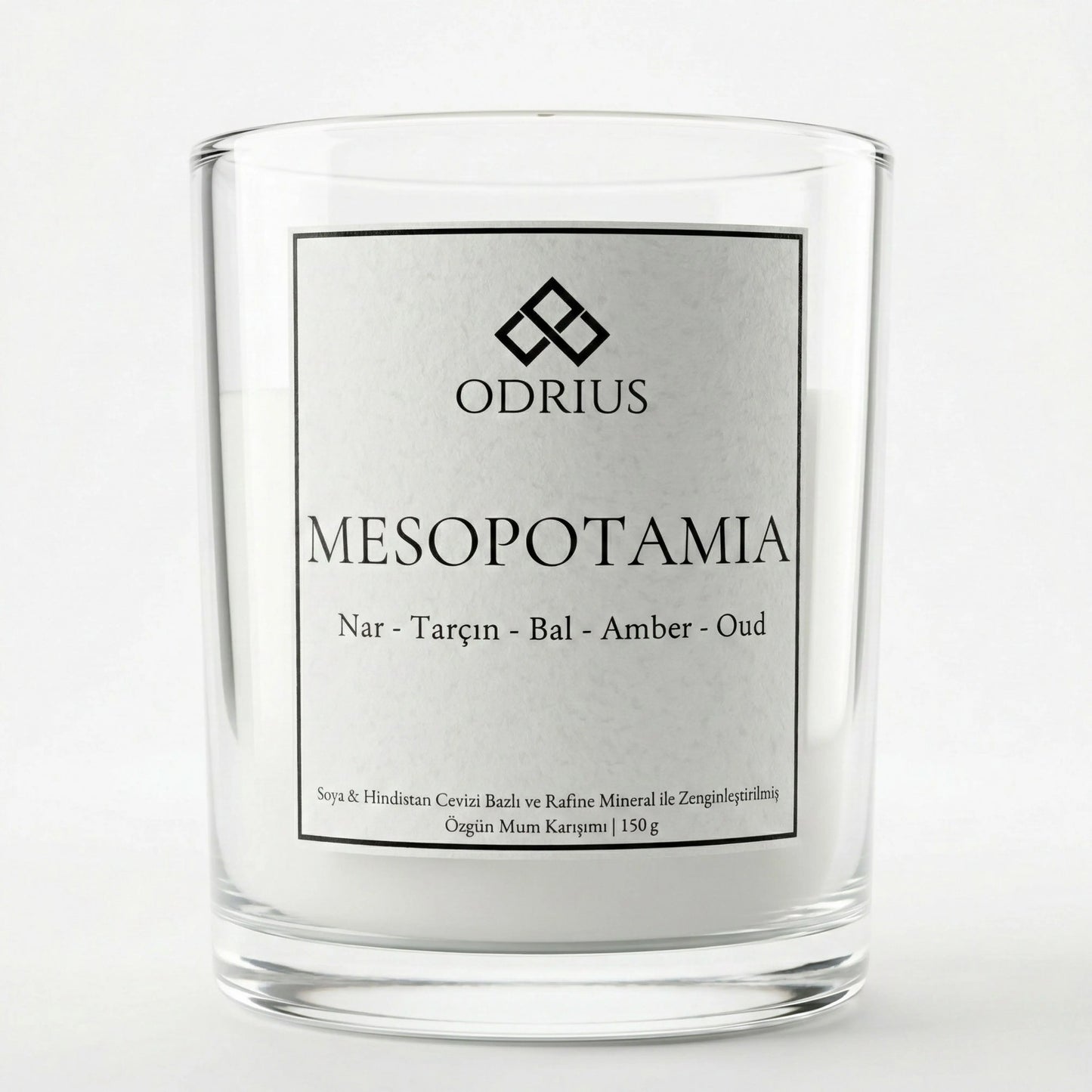 Salon ve geniş alanların atmosferini zenginleştirmek için Odrius Mesopotamia özgün tasarımlı mum