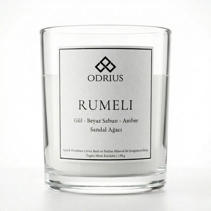 Nostaljik anlar ve misafir odası dekorasyonu için Odrius Rumeli özgün tasarımlı soya mumu