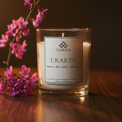 Odrius Urartu amber ve erguvan notalı yoğun ve karakterli soya blend mum